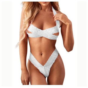 CONJUNTO BRALETTE - DE ENCAJE CRUZADO-0