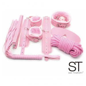 Fetiche Playsensual 7 Piece Bondage Set Pink-1