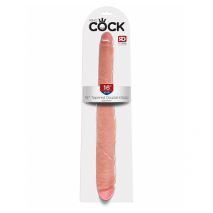 King Cock 16" Tapered Double Dildo - Flesh