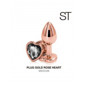 PLUG GOLD ROSE HEART MEDIUM