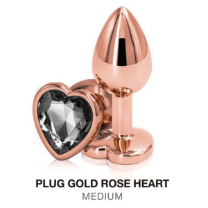 PLUG GOLD ROSE HEART MEDIUM