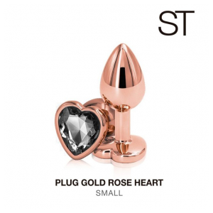 Plug Gold Rose Heart Small