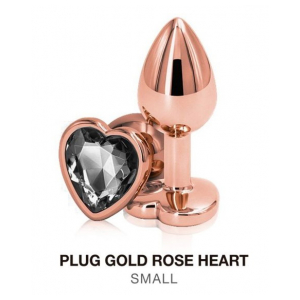 Plug Gold Rose Heart Small