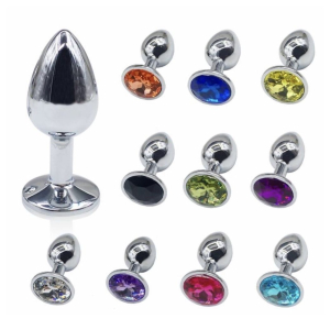 PLUG METAL M - REDONDO CON STRASS