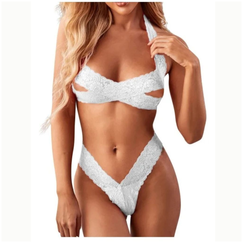 CONJUNTO BRALETTE - DE ENCAJE CRUZADO