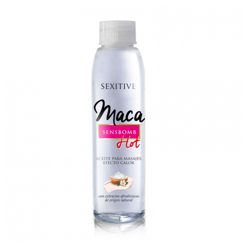 Aceite para Masajes Sensbomb Ef. Calor Maca