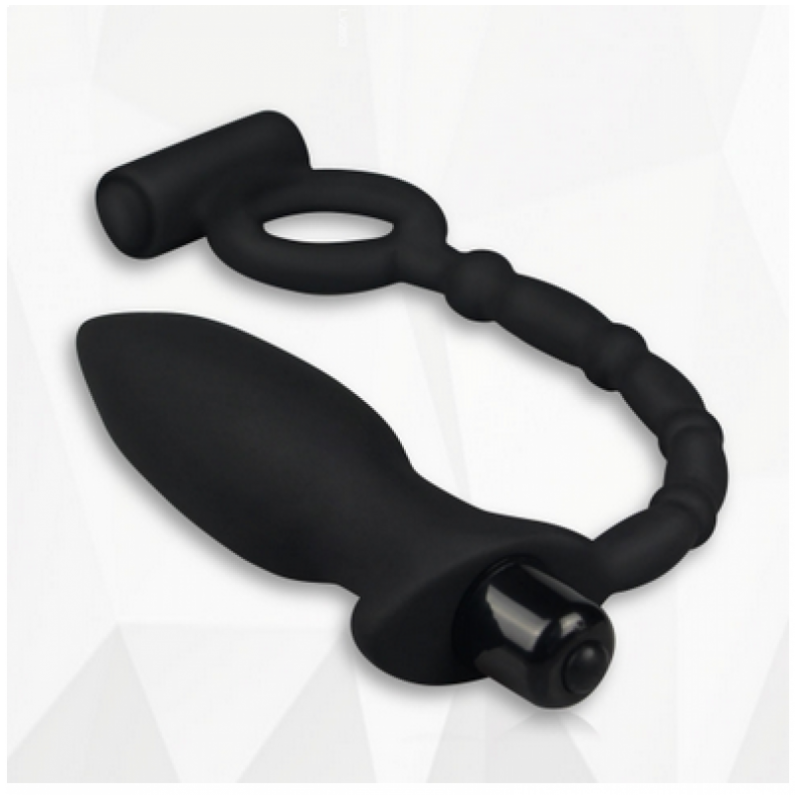 Anillo Vibrador Con Plug Anal con Vibro