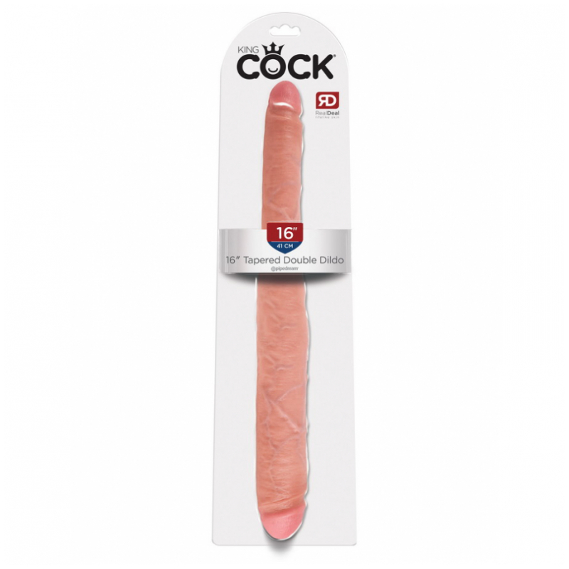 King Cock 16" Tapered Double Dildo - Flesh