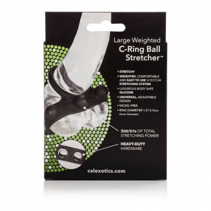 Large Weighted C-Ring Ball Stretcher in Black