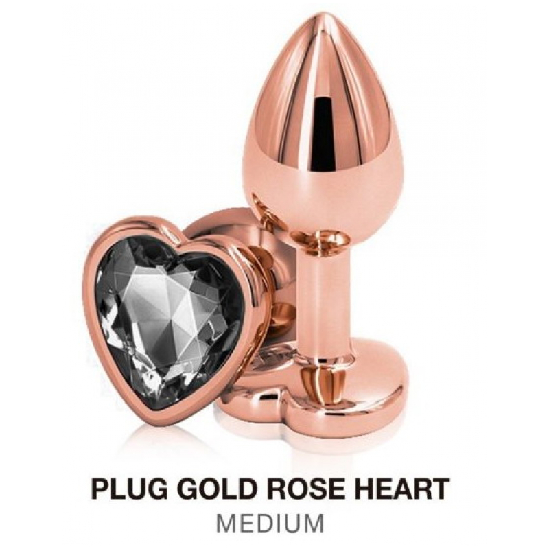 PLUG GOLD ROSE HEART MEDIUM